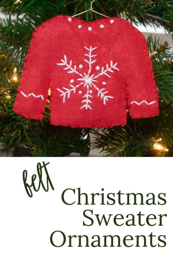 Red Felt Christmas Sweater Ornament.