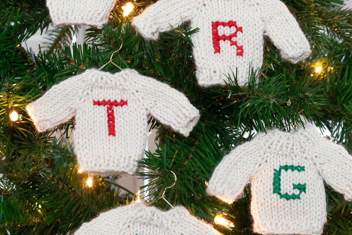 Tiny Knit Sweaters for Christmas Trees, Garland or Wreaths