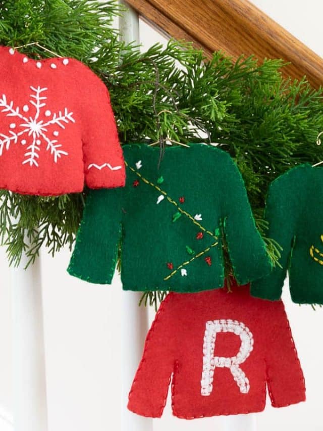 DIY Felt Christmas Sweater Ornaments Story