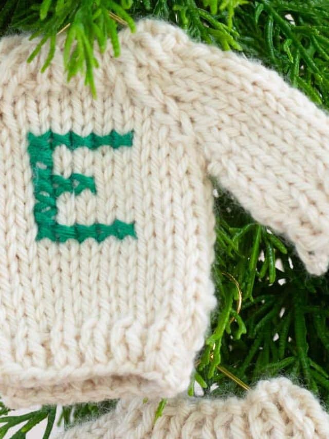 Tiny Knit Sweaters for Christmas Trees Story