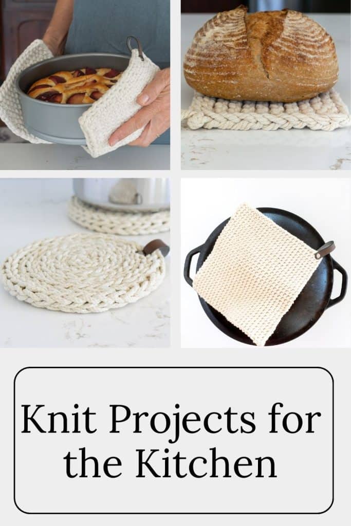 Trivets, dishcloths and potholders are some of the kitchen knit and crochet projects.