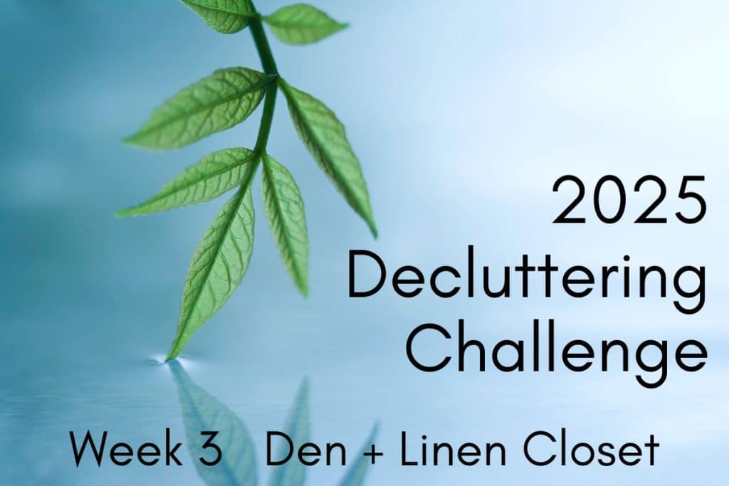 Decluttering challenge for den and linen closet logo