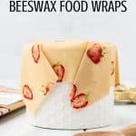 Beeswax Food Wrap around a bowl.