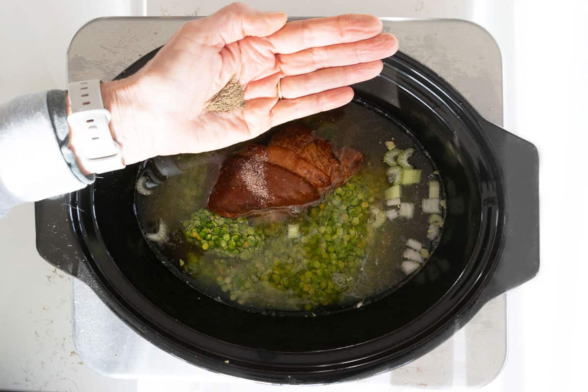 Crock Pot Pea Soup with Ham · Nourish and Nestle