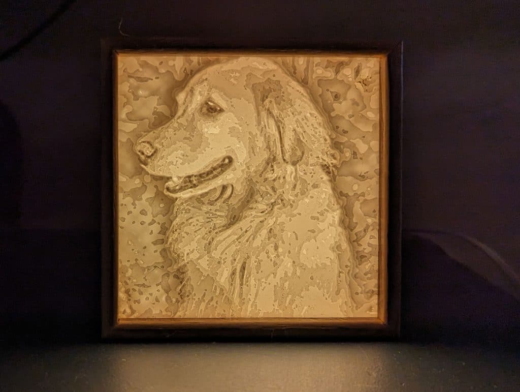 Dog picture in lightbox.