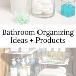 Organized under sink and jars with soap and flossers.