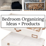 Organization products for organized closet and bedroom.