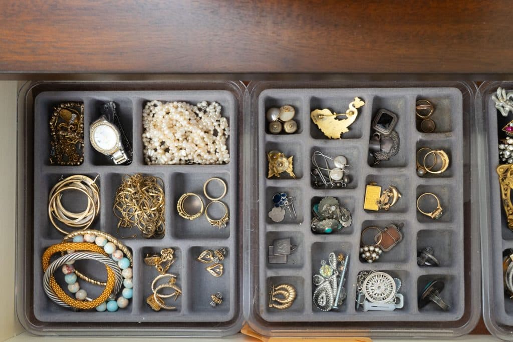 jewelry in organizer
