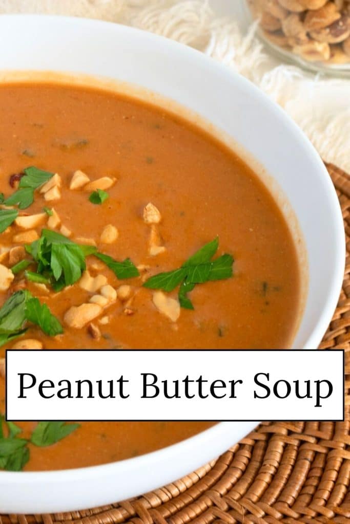 Peanut Butter Soup in a White Bowl.