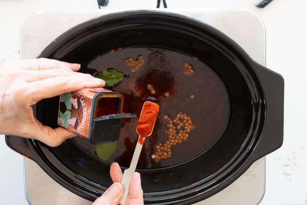 Add smoked paprika to crockpot.