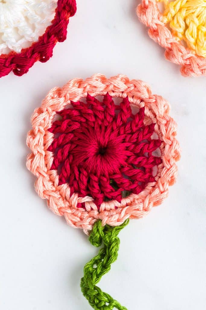 Flower crochet bookmark.