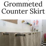 Grommeted Counter Skirt in craft room.