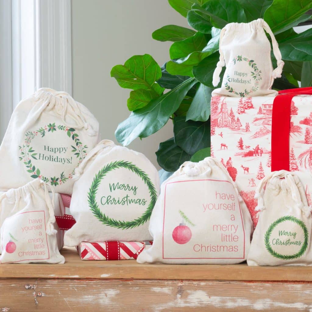 An assortment of diy gift bags.