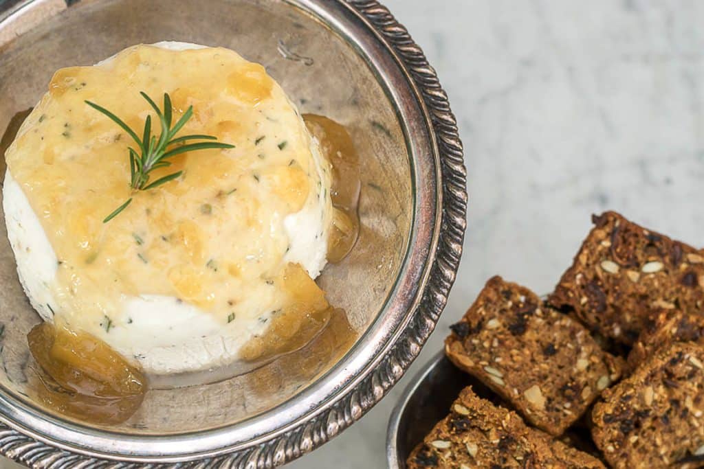 Goat Cheese and Ginger Preserves appetizer