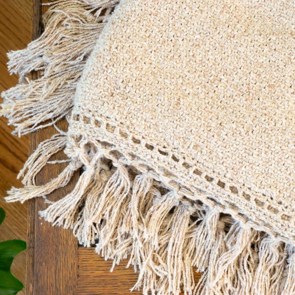 Linen Stitch Blanket with fringe