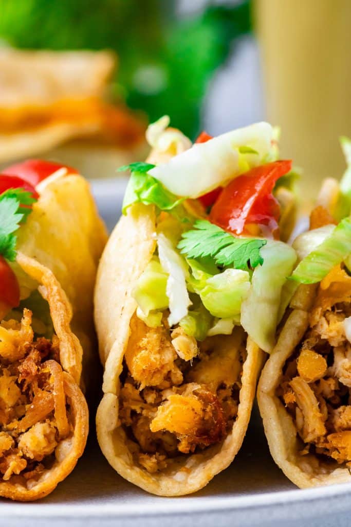 Air Fryer Mini Tacos on a plate.