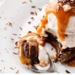 Brownie Sundae with Toffee Bits and Caramel Sauce.