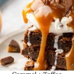 Brownie Sundae with Toffee Bits and Caramel Sauce.