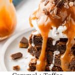 Brownie Sundae with Toffee Bits and Caramel Sauce