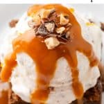 Brownie Sundae with Toffee Bits and Caramel Sauce