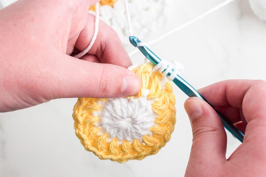 Crochet next round of dishcloth