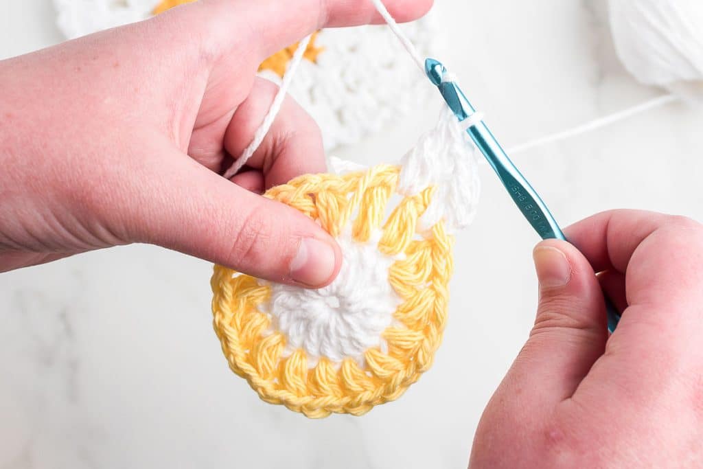 Crochet next round of dishcloth