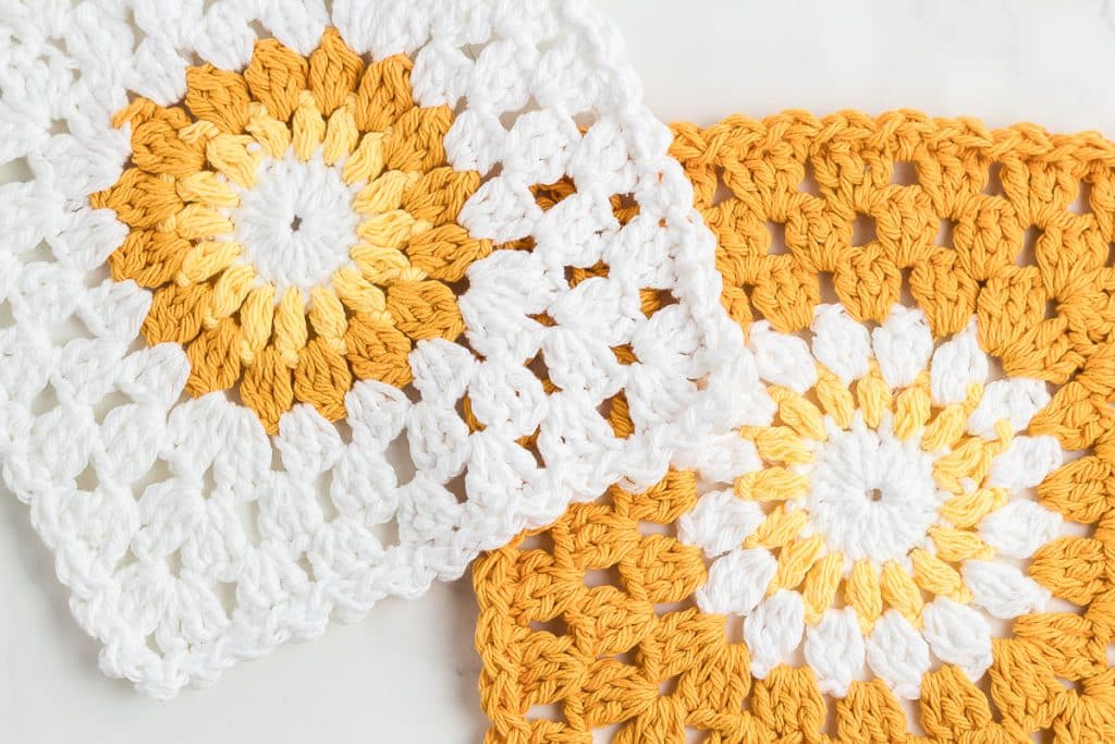 Two Starburst Crochet Dishcloths.