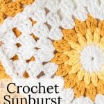 Yellow and White Sunburst Crochet Dishcloths.