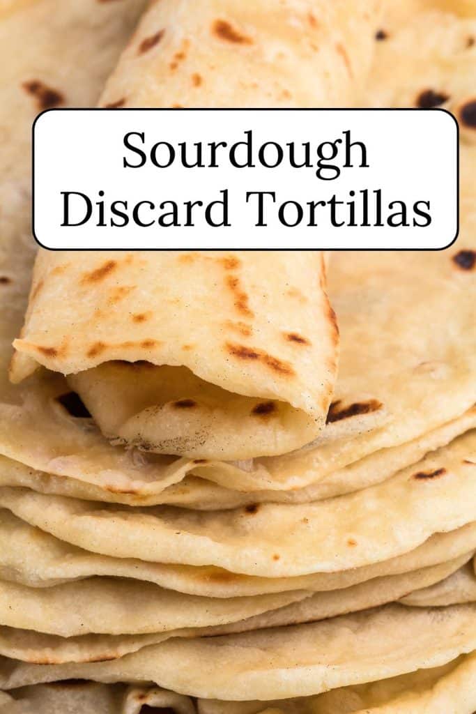 A stack of sourdough discard tortillas.