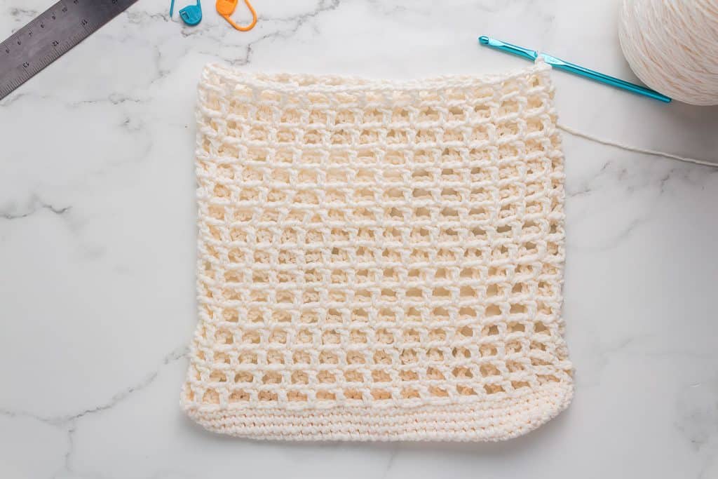 Finished middle of Crochet Market Bag.