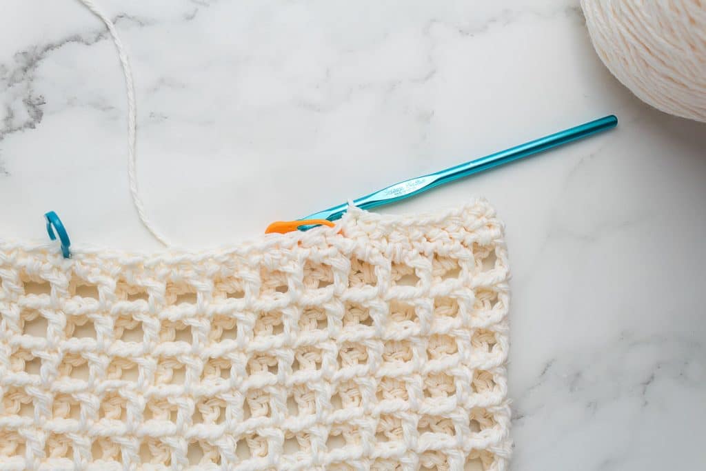 Starting the straps of the Crochet Market BAg.