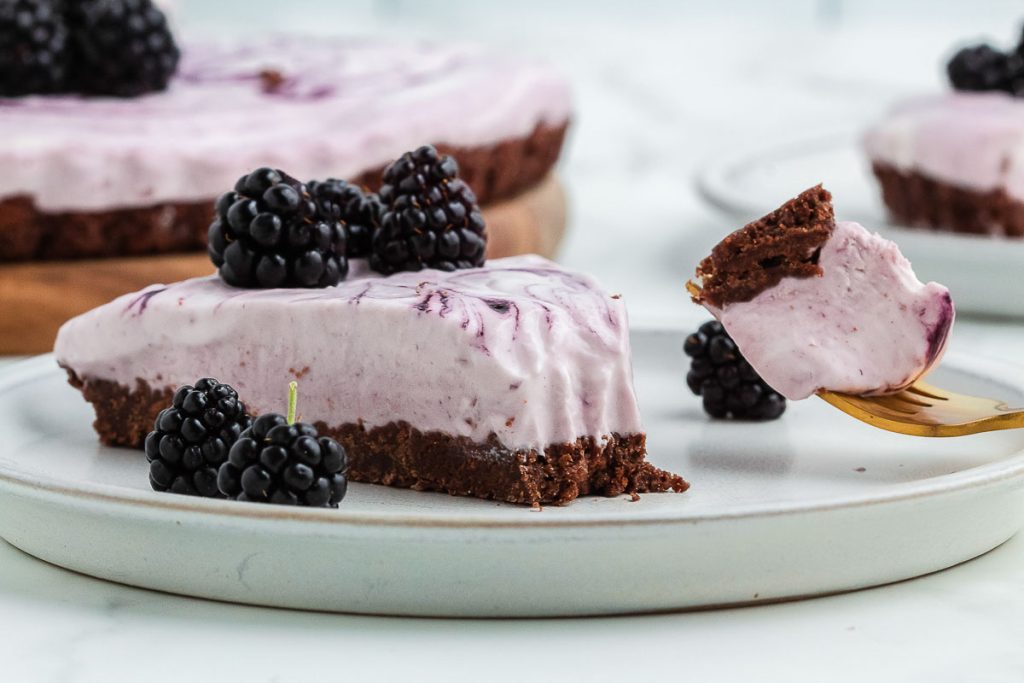 A slice of blackberry tart.