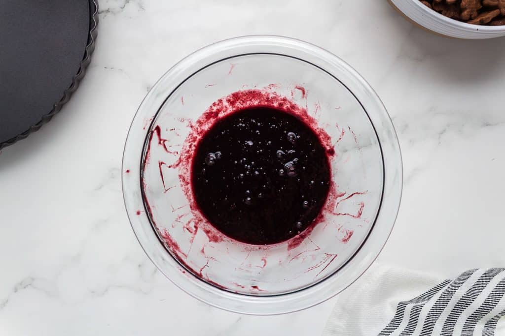 blackberry puree in a bowl.