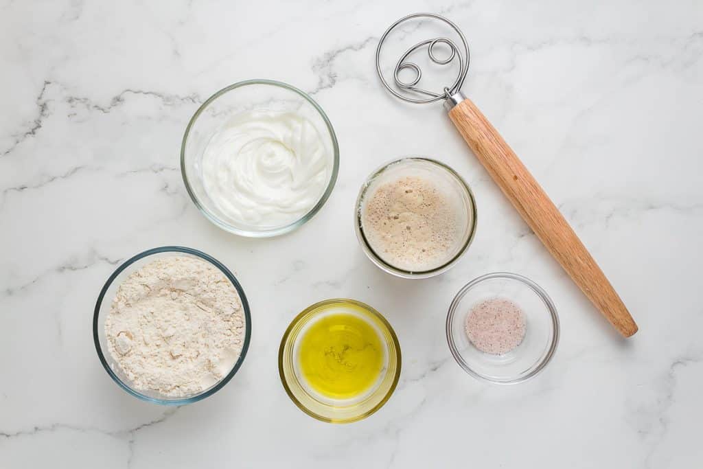 Dough ingredients.