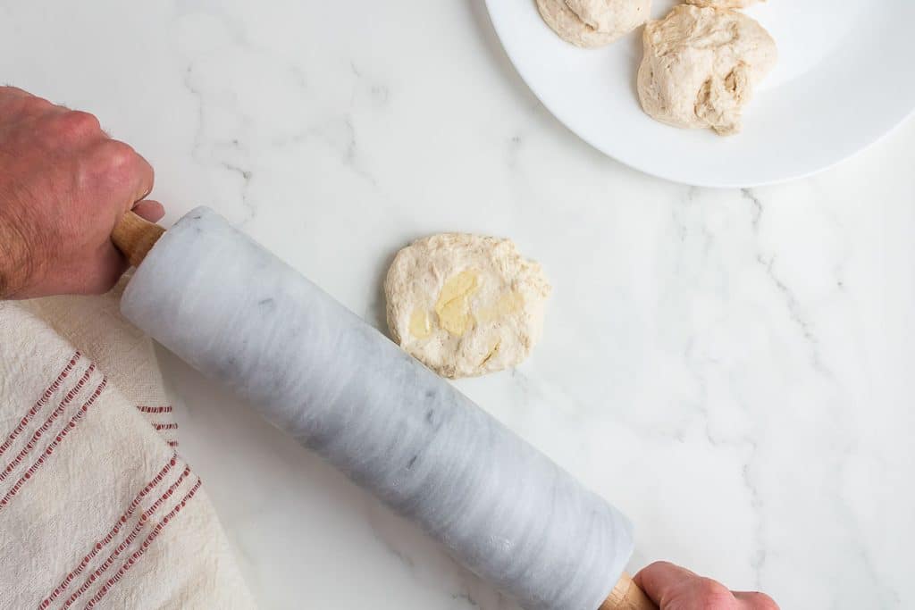 Rolling sourdough flatbread