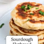 sourdough flatbreads on white plate.