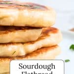 sourdough flatbreads on white plate.