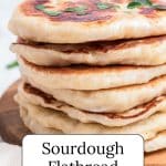 sourdough flatbreads on wooden plate