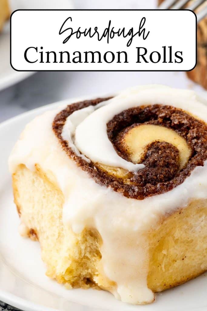 Sourdough Cinnamon Roll on plate.