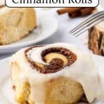 Sourdough Cinnamon Roll on plate.