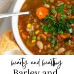 Bowl of Barley and Vegetable Soup