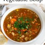 Bowl of Barley and Vegetable Soup