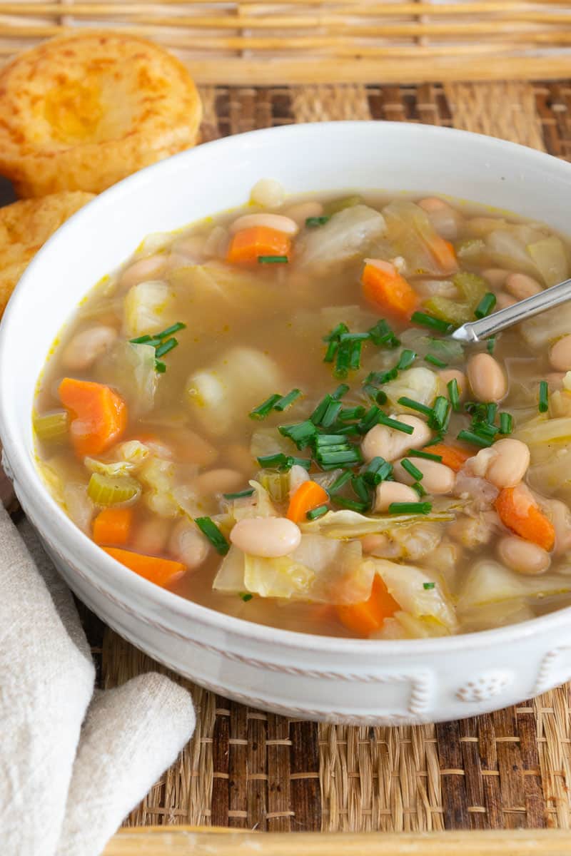 White Bean and Cabbage Soup · Nourish and Nestle