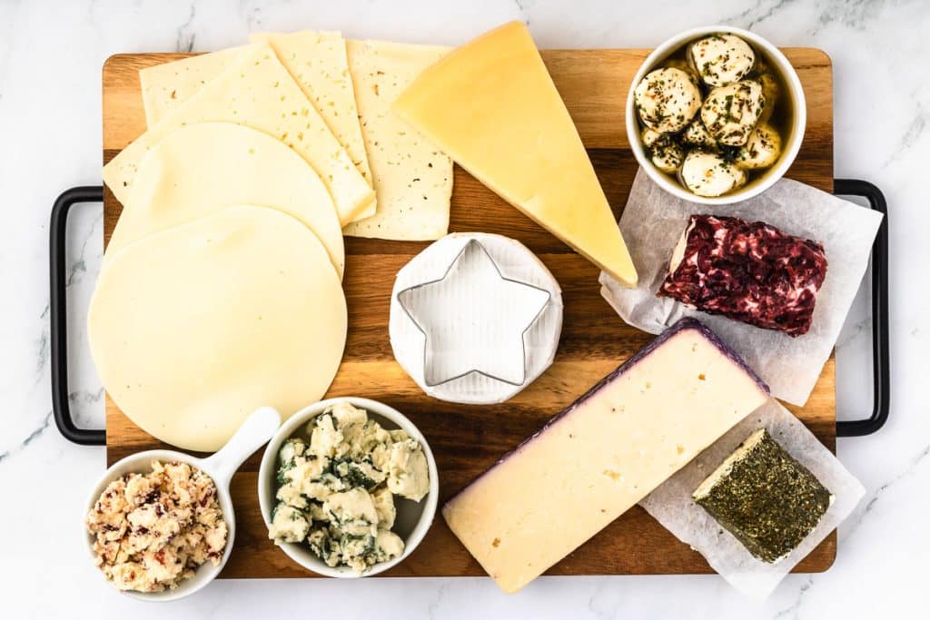 A variety of cheese.