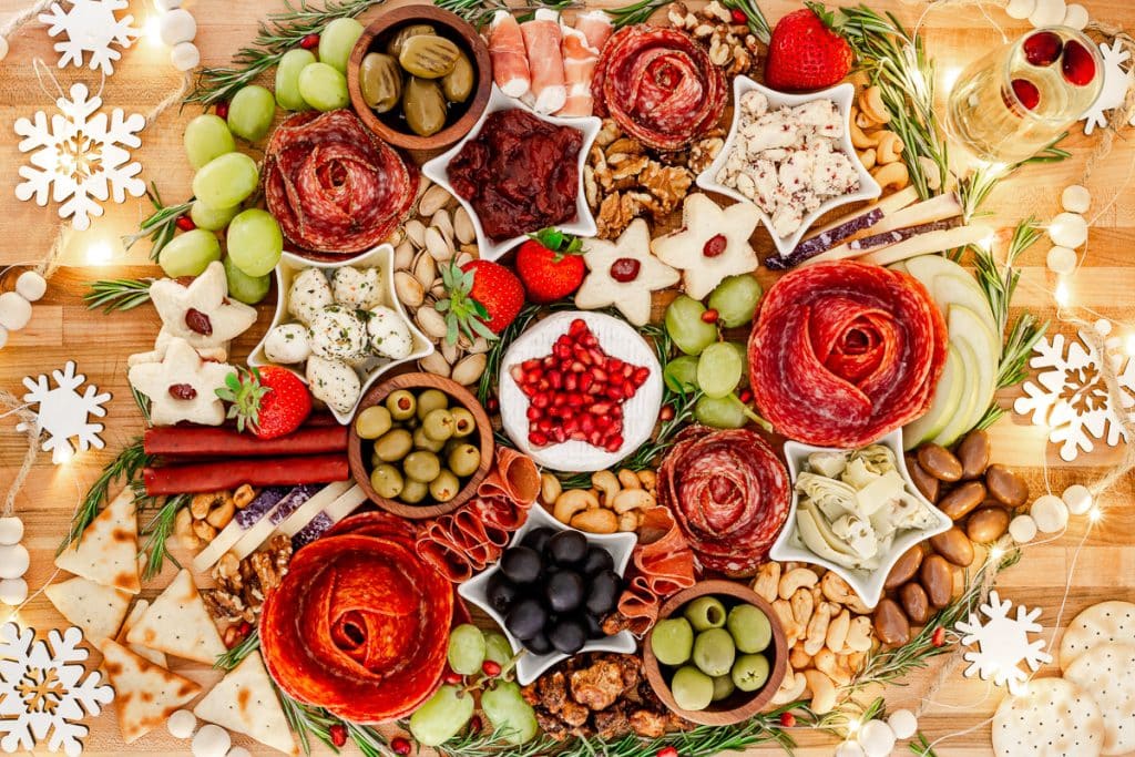 wreath shaped charcuterie boards.