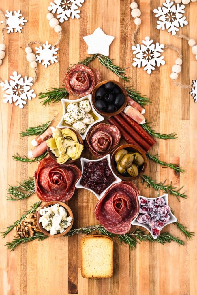 Making Christmas Tree Charcuterie Board