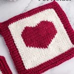 Knit Potholder with heart.