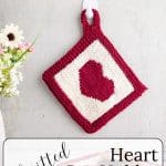 Knit Potholder with heart.