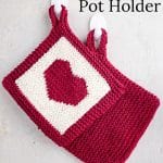 Knit Potholder with heart.