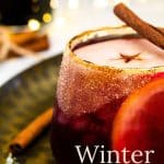 Glass of winter sangria.